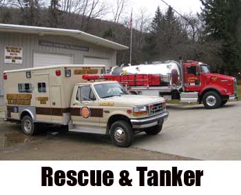 Corydon Township Volunteer Fire Department rescue truck and tanker